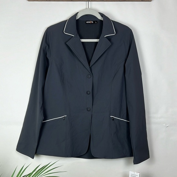 NWT KERRITS Stretch “Competitors Koat” Jacket Coat Large Cinder Gray Equestrian - Picture 4 of 12